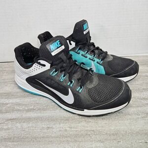 Nike Zoom Elite 6‎ Mens Running Shoes Sneakers Black Blue White - Size 12